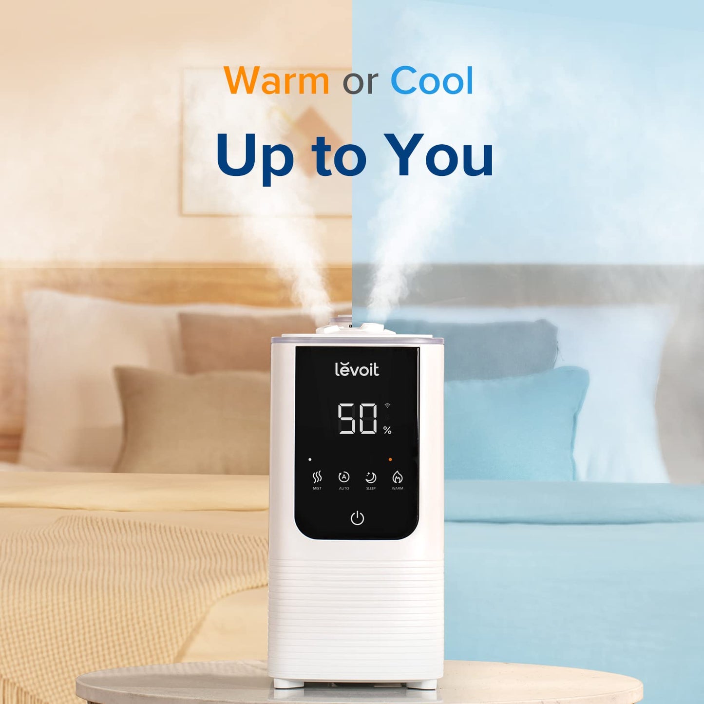 LEVOIT OasisMist Smart Cool and Warm Mist Humidifier for Large Room White