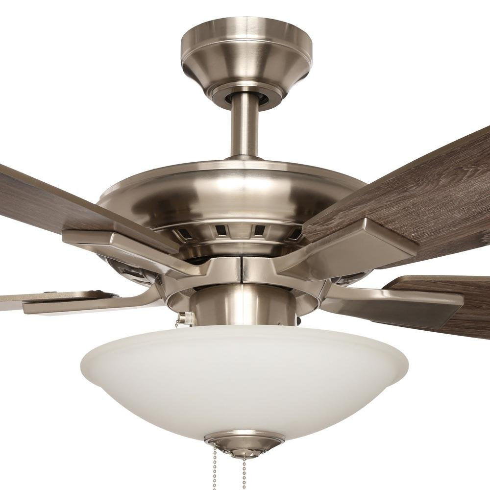 Hampton Bay Menage 52 in. LED Indoor Low Profile Brushed Nickel Ceiling Fan