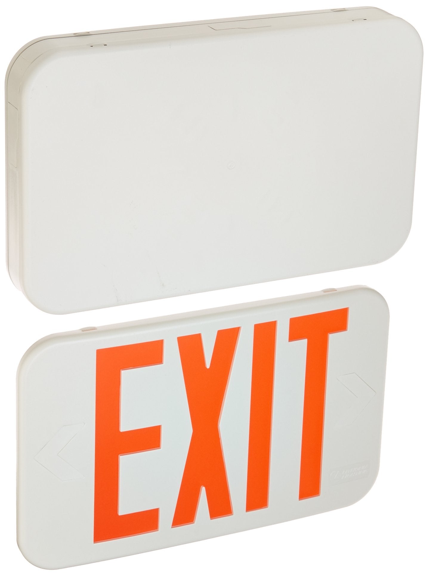 Lithonia Lighting EXR EL M6 Contractor Select Red LED Backup Battery Exit Emergency Sign, Back Text