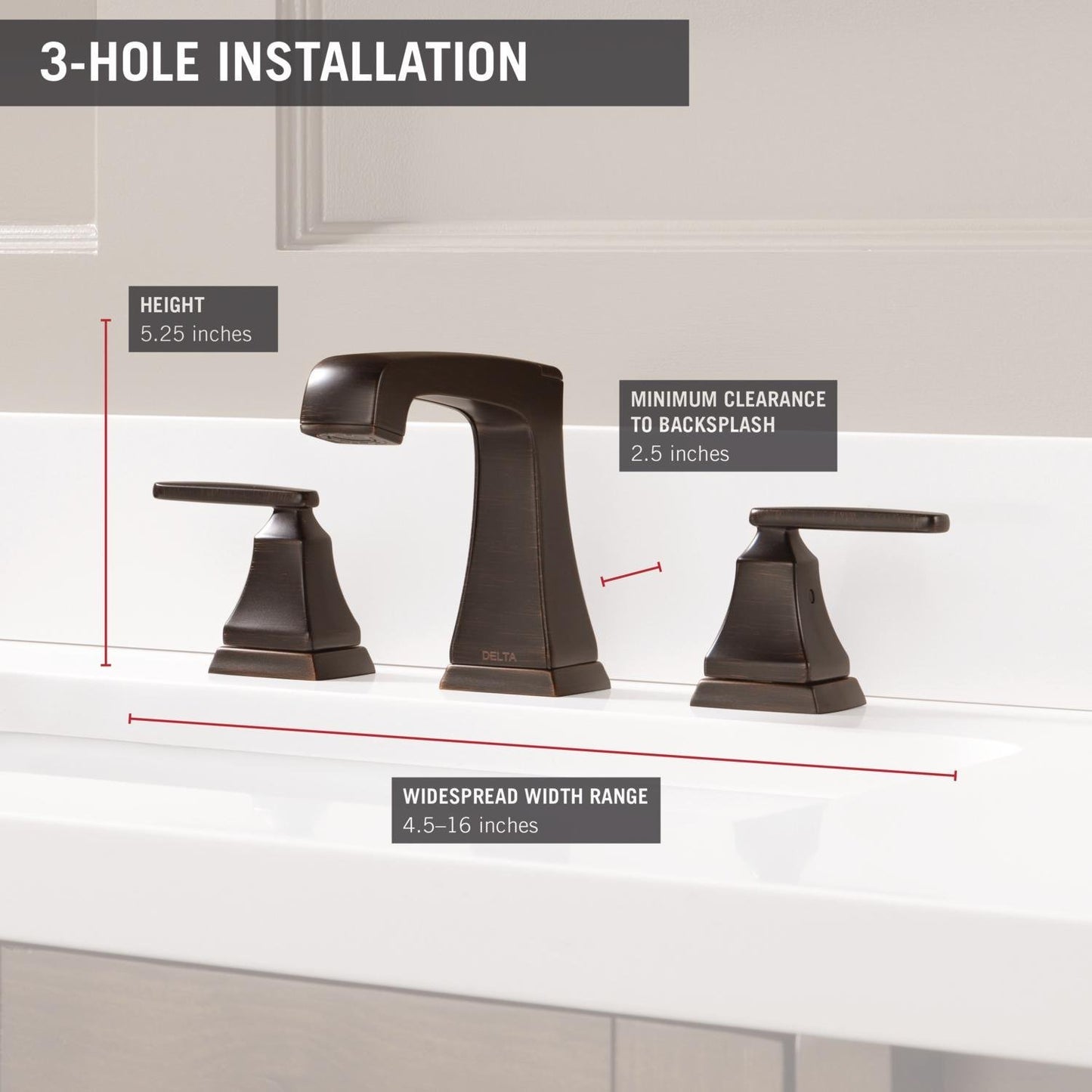 Delta Faucet Ashlyn 2-Handle Widespread Bathroom Faucet with Diamond Seal Technology and Metal Drain Assembly, Venetian Bronze 3564-RBMPU-DST