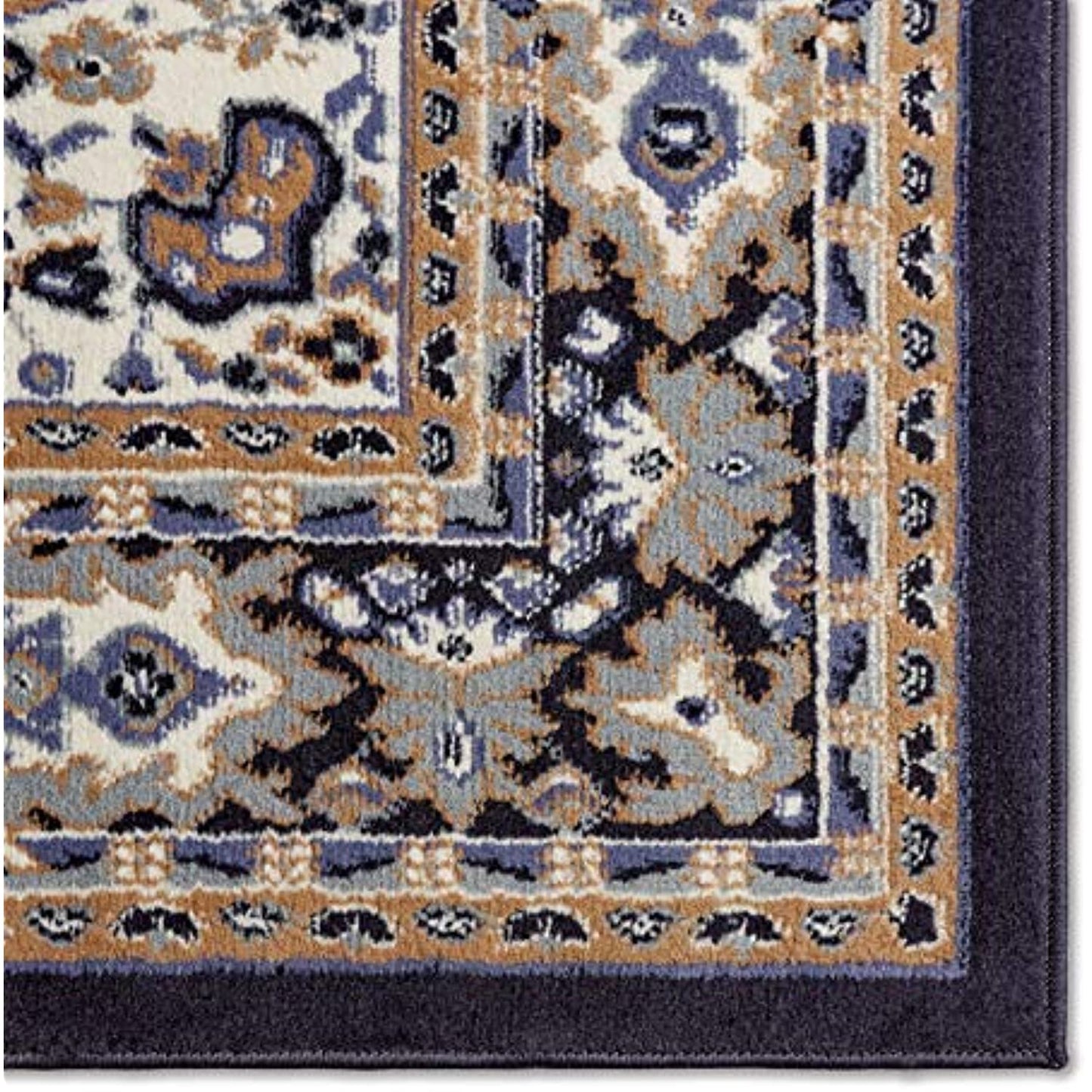Home Dynamix Premium Sakarya Border Area Rug, Navy Blue, 3'7"x5'2" Rectangle