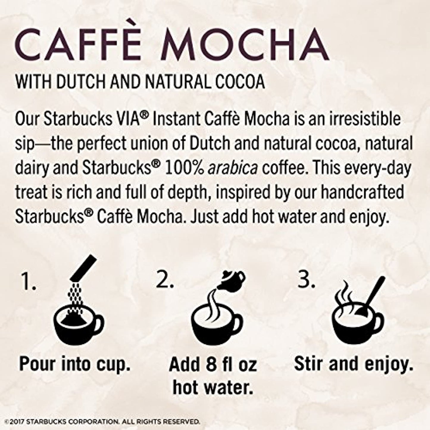 30 VIA'S Starbucks VIA Instant Caffe Mocha Latte - Best Before August 2020