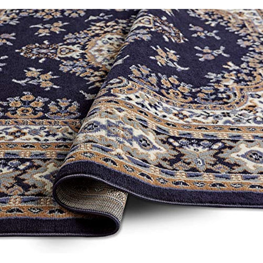 Home Dynamix Premium Sakarya Border Area Rug, Navy Blue, 3'7"x5'2" Rectangle