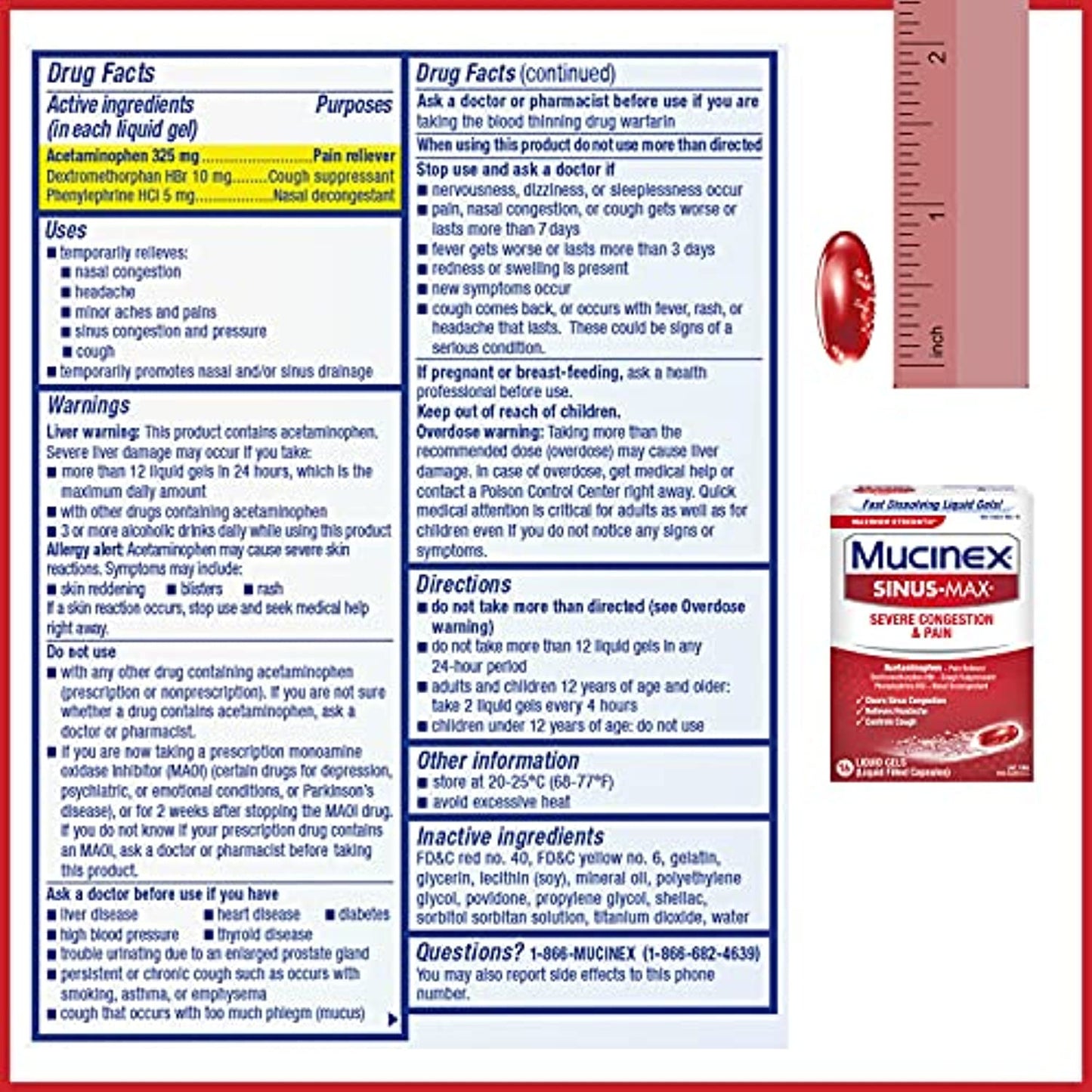 Mucinex Sinus-Max Severe Congestion and Pain Liquid Gels - 16 ct