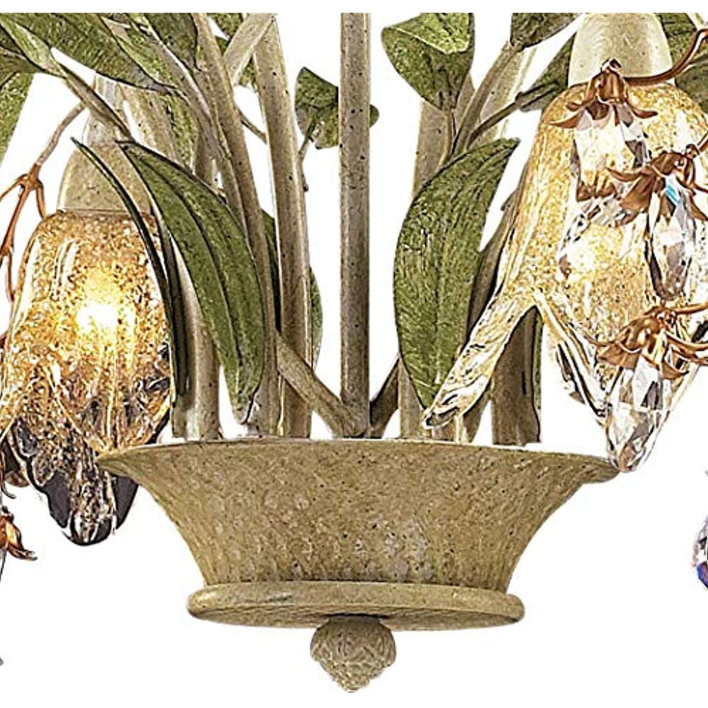 ELK Lighting Huarco 6-Light Chandelier, Seashell/Amber Glass -DENTED, SOLD AS IS