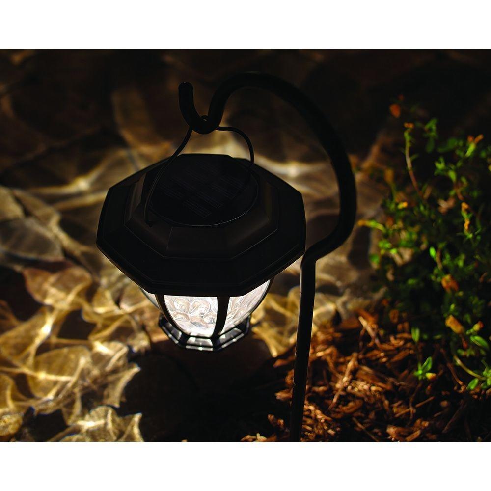 Hampton Bay Matte Black Solar Path Light (4-Pack)