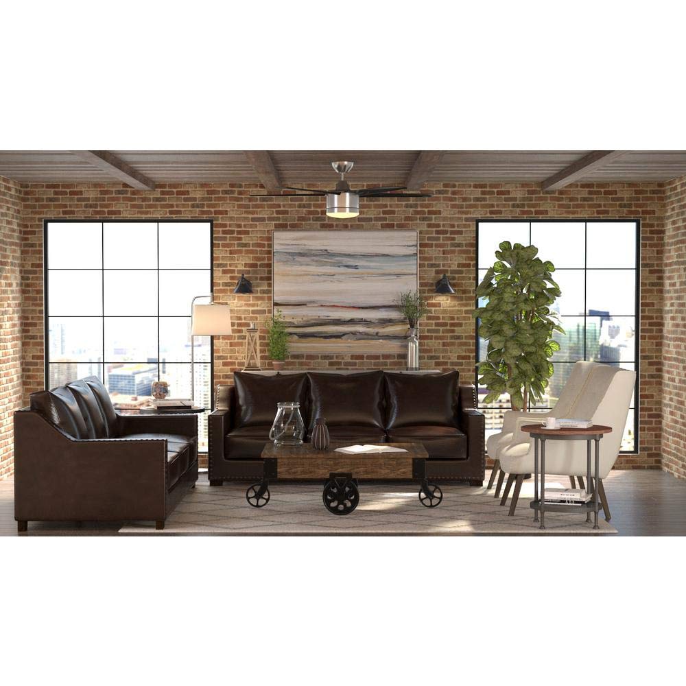 AS-IS Home Decorators Collection Merwry 52 in. LED Brushed Nickel