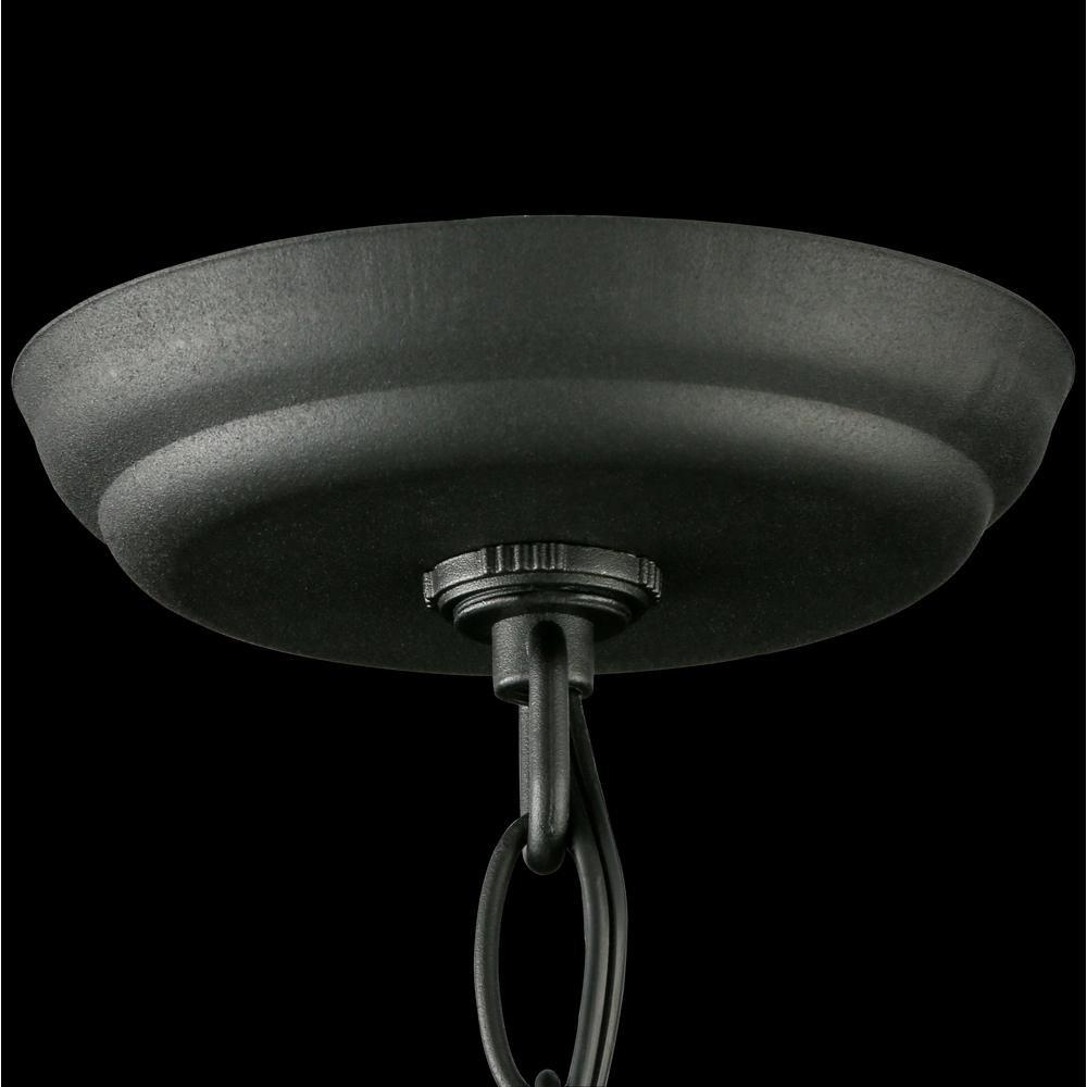 Hampton Bay 1-Light Black Outdoor Hanging Lantern