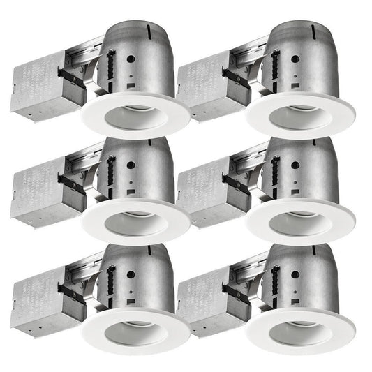 Globe Electric LED Glare Control/Directional 4 in. White Recessed Kit (6-Pack)