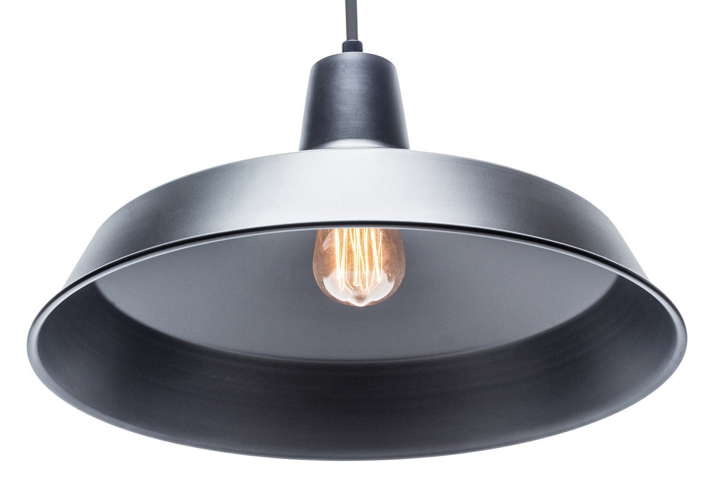 Globe Electric 65155 Barnyard 1-Light Industrial Warehouse Pendant, Matte Black