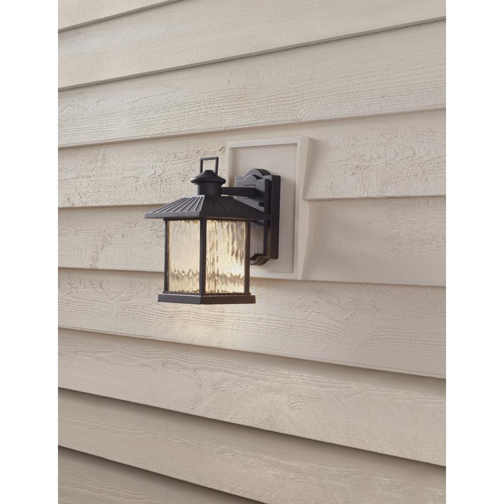 Hampton Bay 1000 001 784 Lumsden Wall-Mount Outdoor Black Led Motion Sensor La..