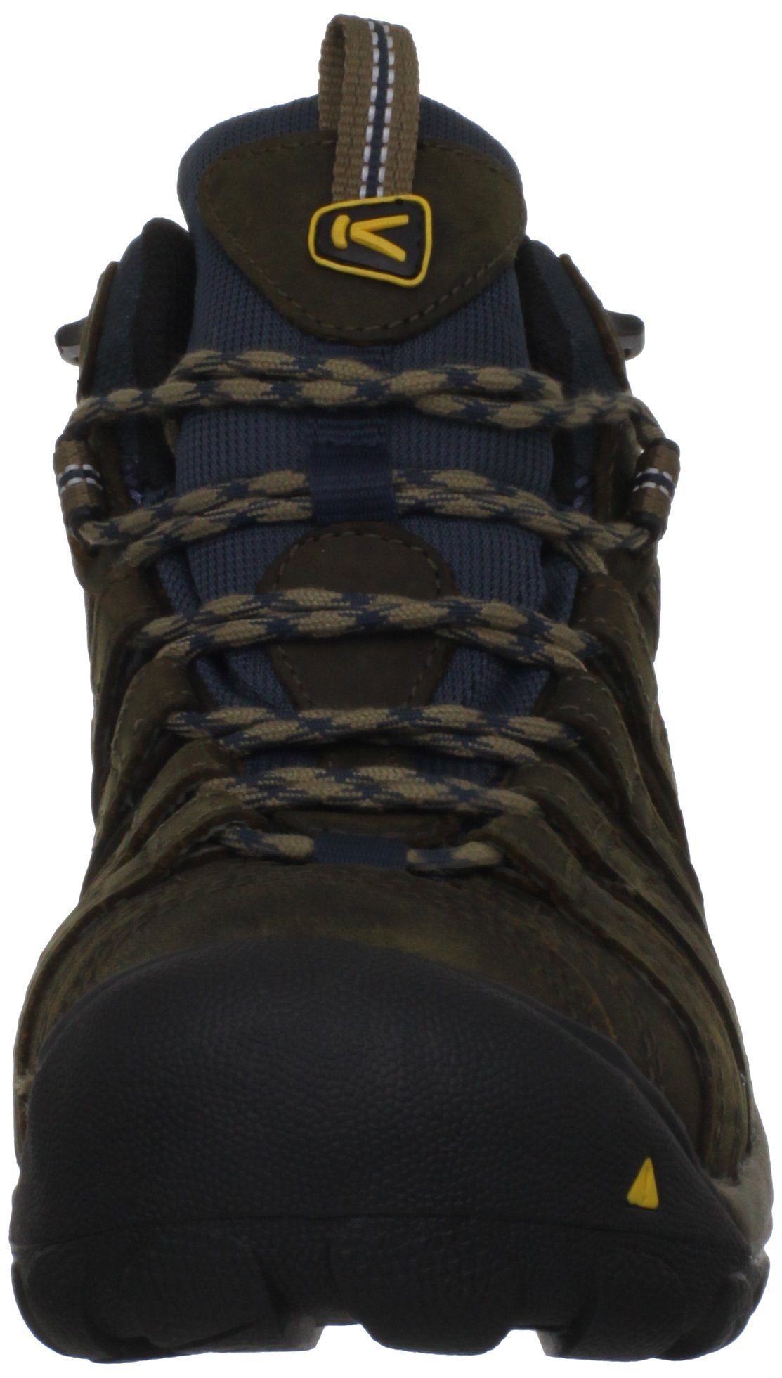 KEEN Utility Men's Steel Toe Flint Mid Work Boot,  Shitake/Midnight Navy, 8.5 2E US