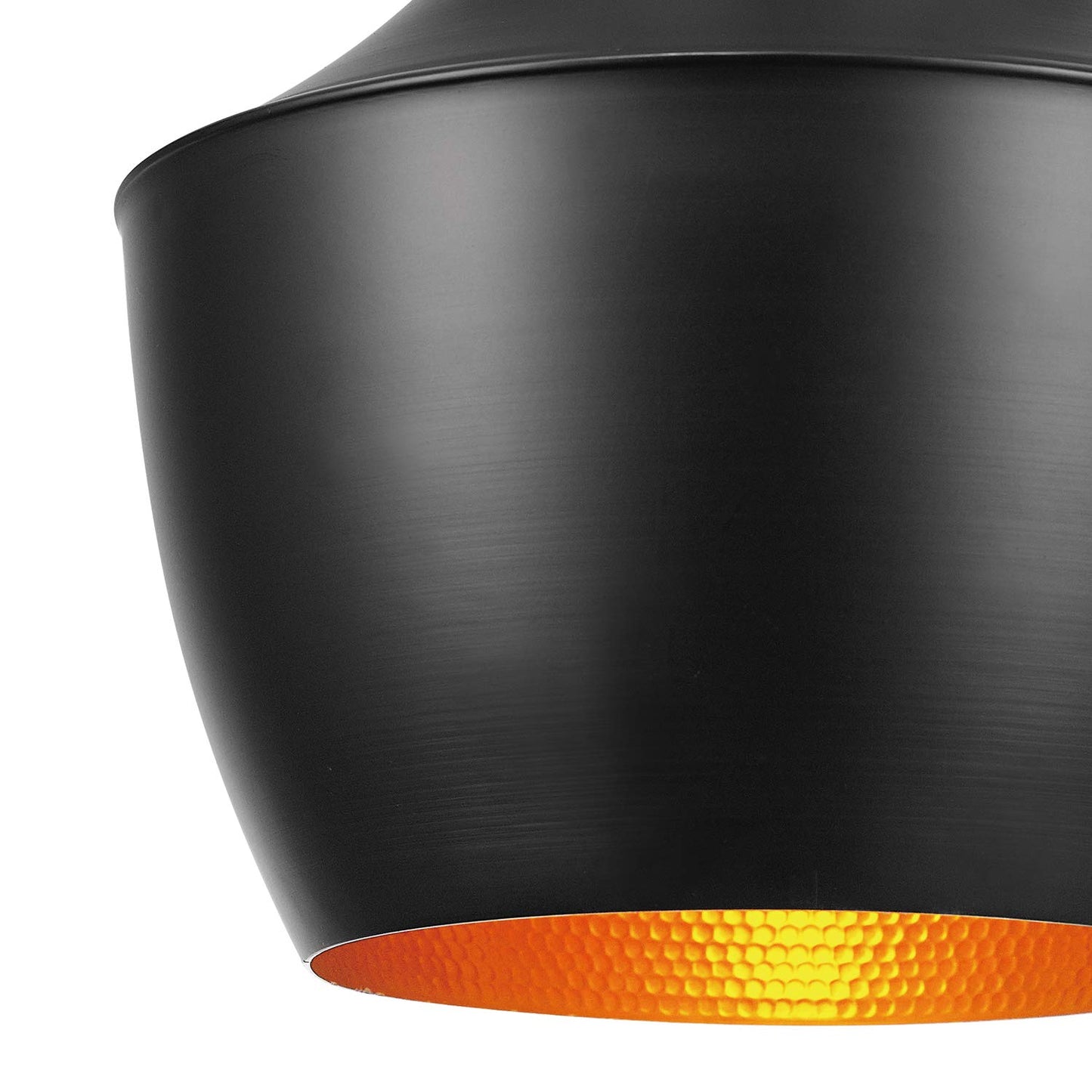 Globe Electric Flo 1-Light Pendant, Matte Black, Gold Interior 63871