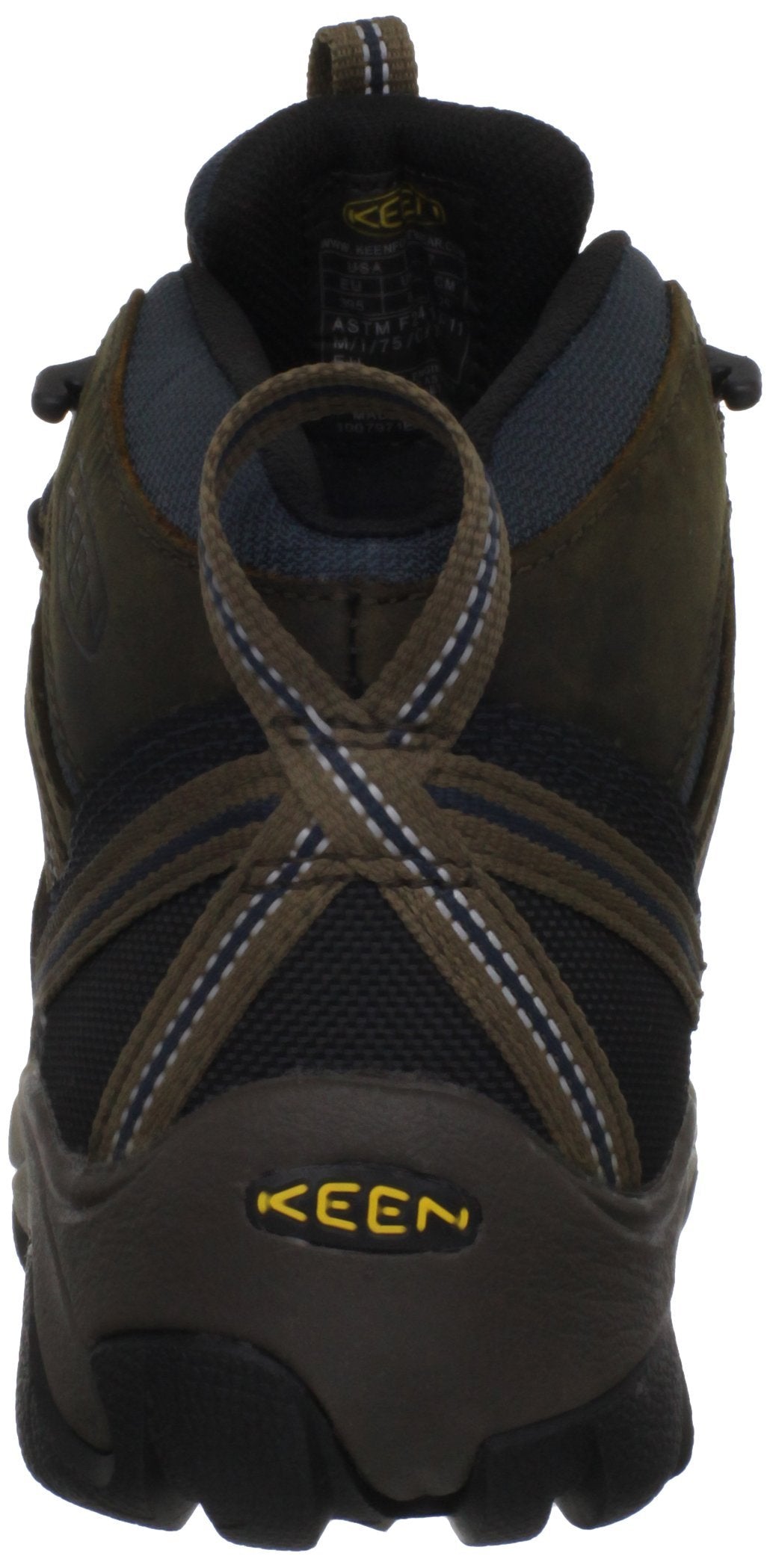 KEEN Utility Men's Steel Toe Flint Mid Work Boot,  Shitake/Midnight Navy, 8.5 2E US