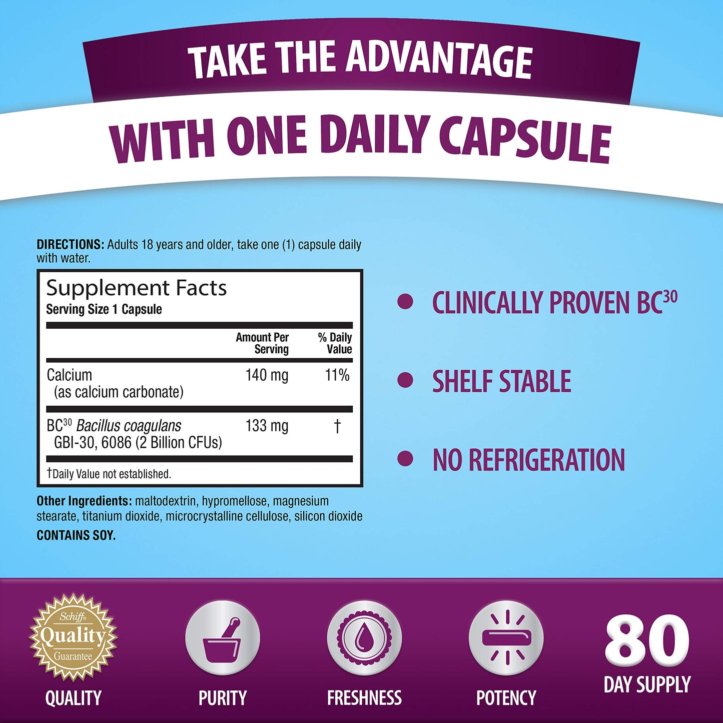 Daily Probiotic Capsule - Digestive Advantage 50 ct EXP 1/2023 NO BOX