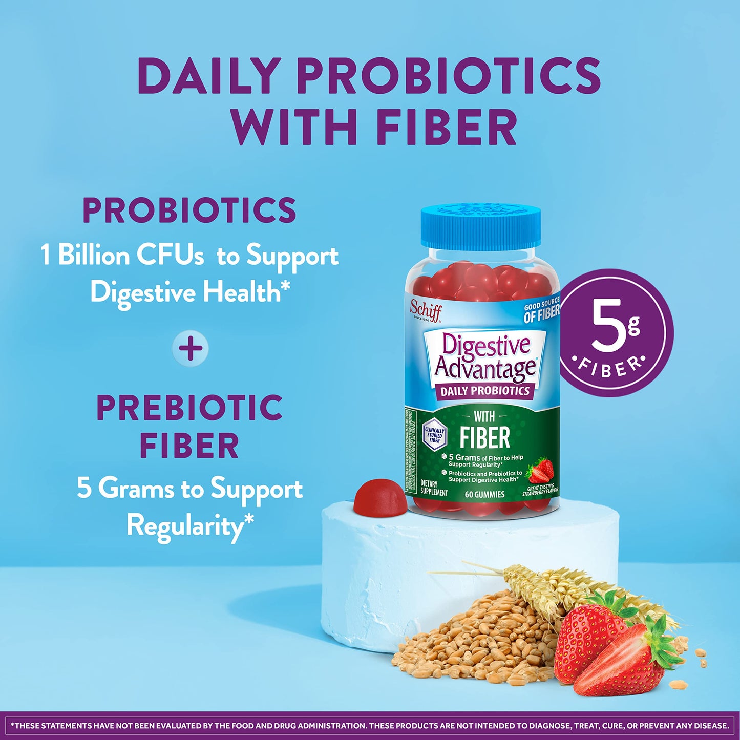 Digestive Advantage Daily Probiotic Strawberry Gummies 60ct exp 9/23