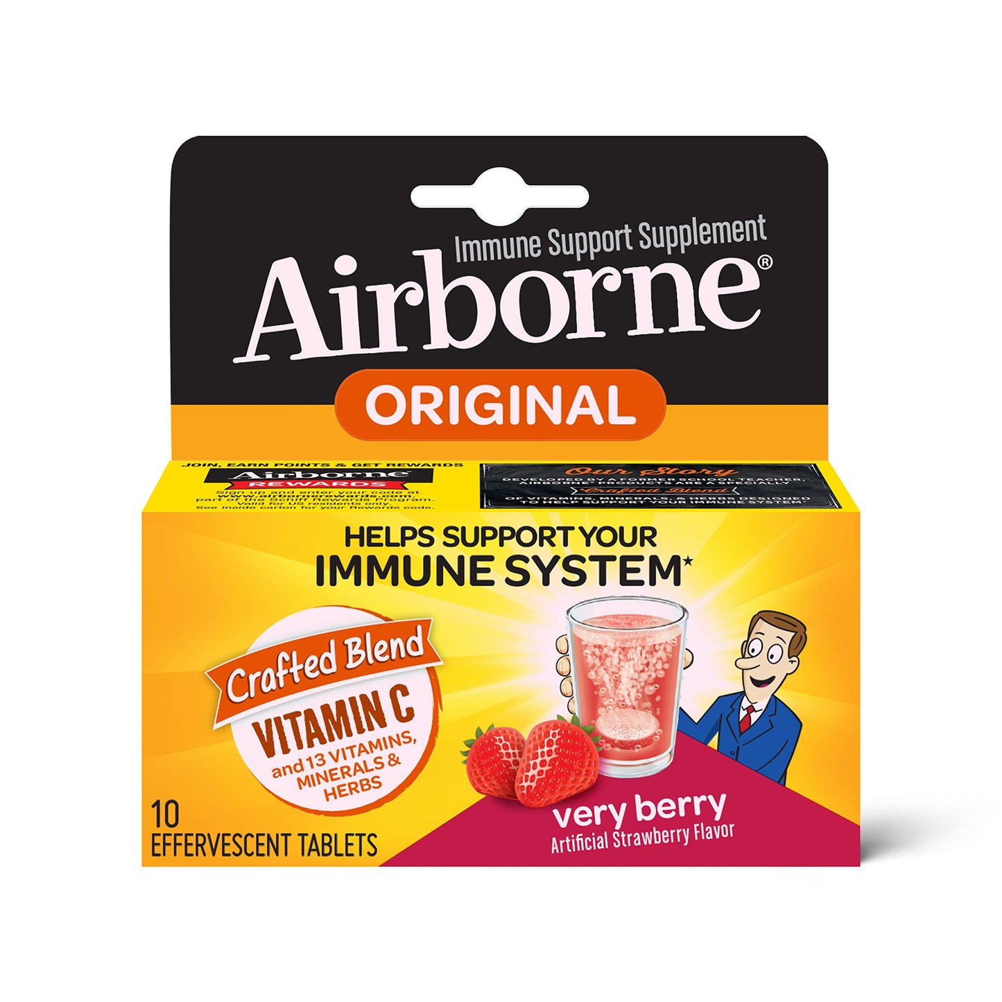 SIX 10ct Airborne Effervescent Very Berry Tablets Exp 1/2023