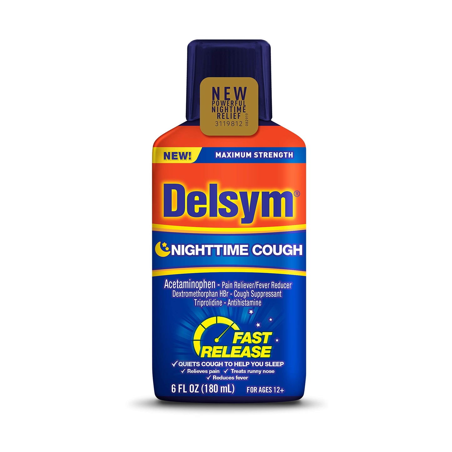 Delsym Adult Liquid Nighttime Cough Ounce, 6 Fl Oz EXP 3/2024