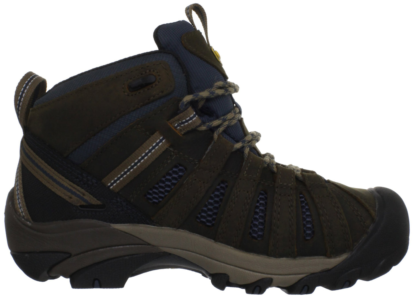 KEEN Utility Men's Steel Toe Flint Mid Work Boot,  Shitake/Midnight Navy, 8.5 2E US