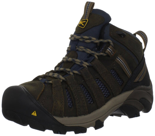 KEEN Utility Men's Steel Toe Flint Mid Work Boot,  Shitake/Midnight Navy, 8.5 2E US