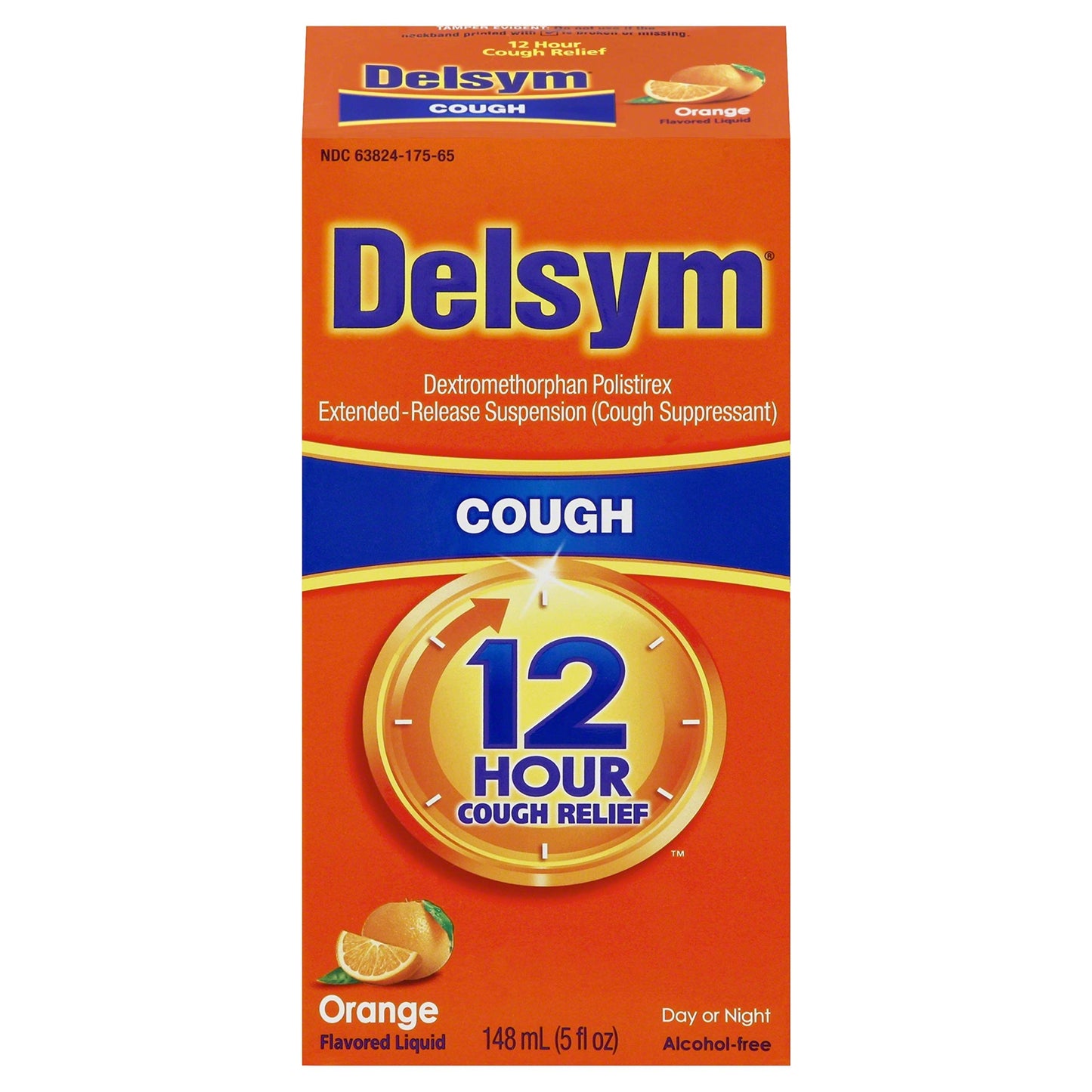 Delsym Adult 12 Hr Cough Relief Liquid, Orange, 5oz EXP 6/2023+