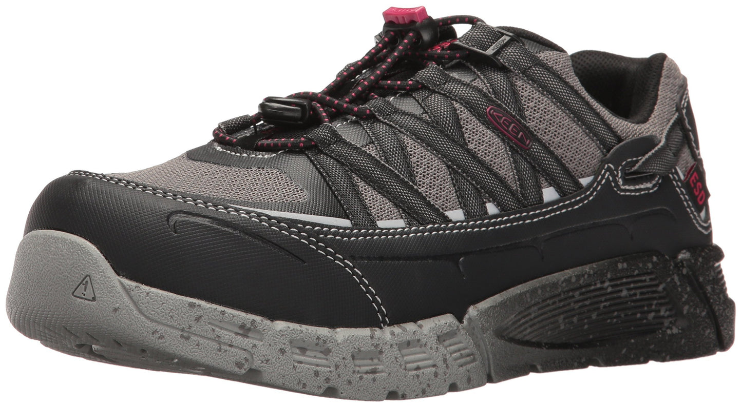KEEN Utility Women's Asheville at ESD Industrial & Construction Shoe, Black/Gargoyle, 7 W US