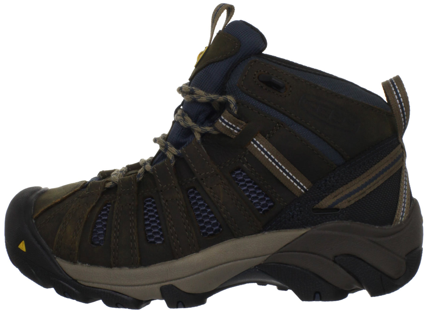 KEEN Utility Men's Steel Toe Flint Mid Work Boot,  Shitake/Midnight Navy, 8.5 2E US