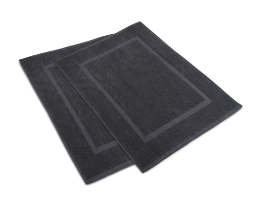 Bath Mat Cotton Washable Contour Rug 21x34 Inch Tub Mat 2 Pack by Alurri Grey