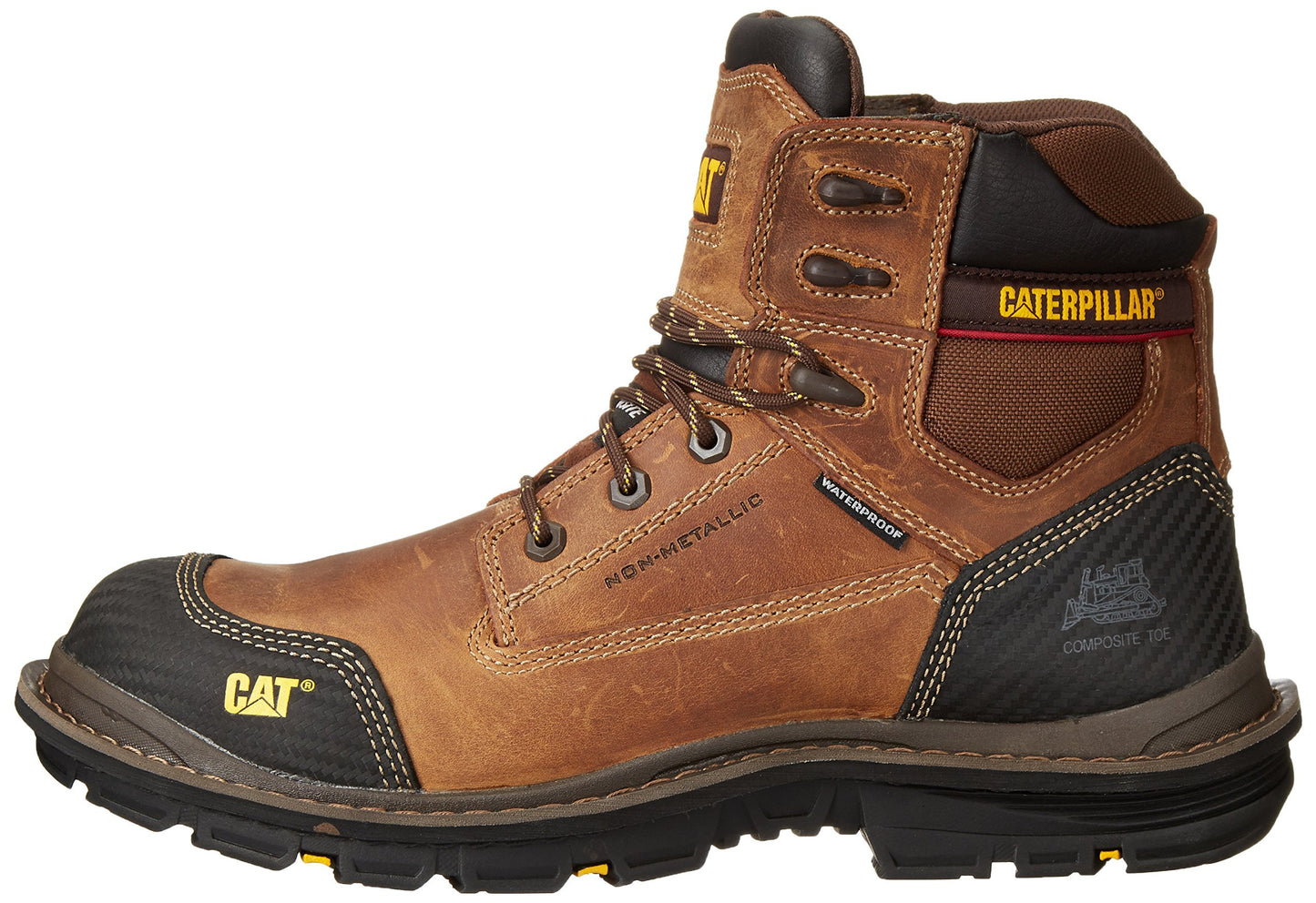 Caterpillar Men's Fabricate 6 Inch Tough Waterproof Comp Toe Work Boot, Brown, 8.5 M US