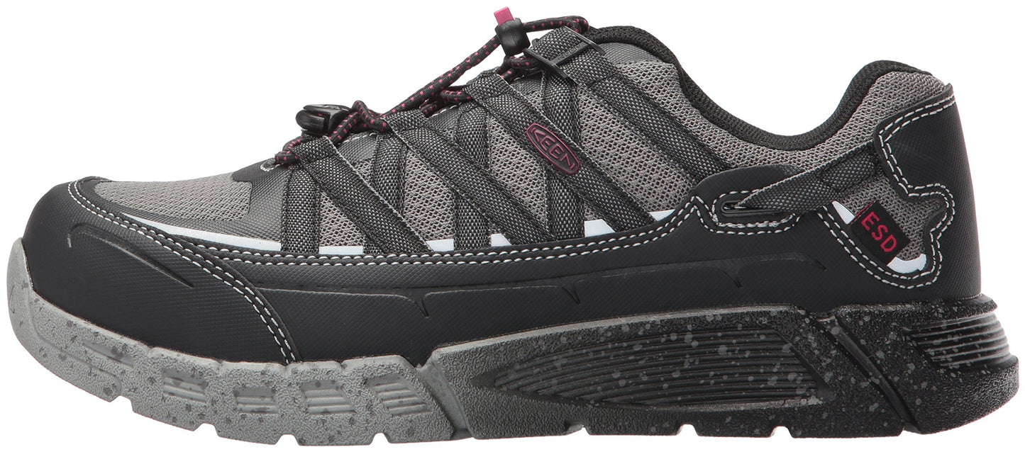 KEEN Utility Women's Asheville at ESD Industrial & Construction Shoe, Black/Gargoyle, 7 W US