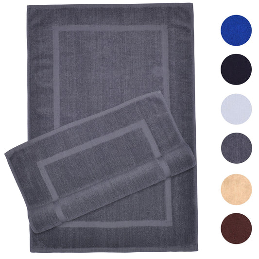 Bath Mat Towels by Alurri  Washable Bathroom Rugs - Absorbent Cotton Baby - Kids Bath Mats - 2 Pack Bundle, Non Rubber Back Tub-Shower Reversible Bath Rug - Non Slip Bathroom Floor Sink Mats