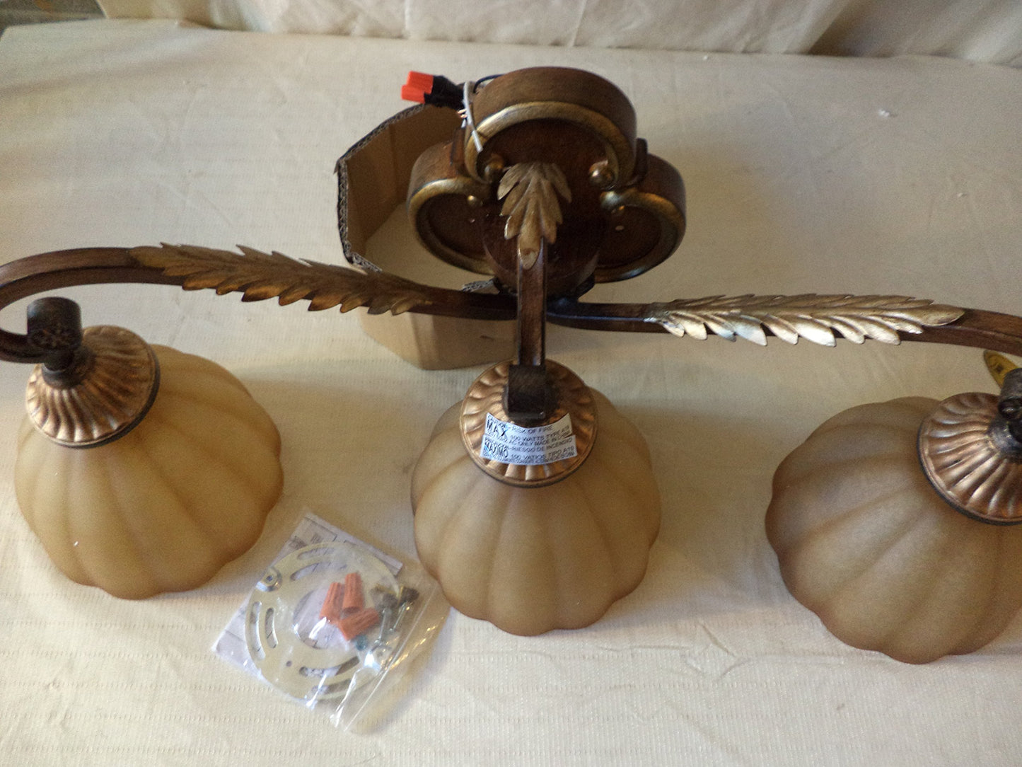 Chateau Deville 3-Light Walnut Bath Light Deville Walnut