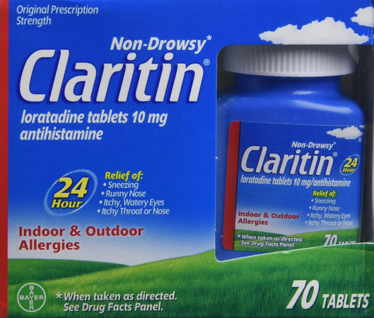 (3) Claritin 24 Hour Allergy, 10 Mg Tablets 70ct Exp 06/2020+