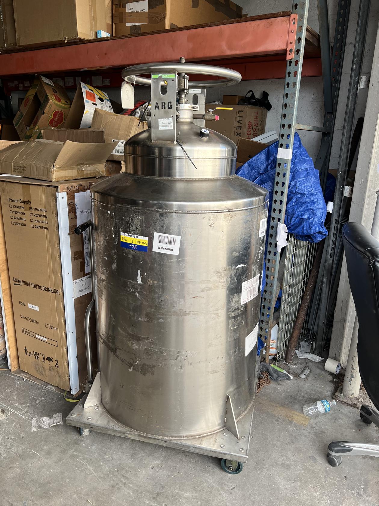 Chart Ultra Dewar 250 Helium Containment Empty Cylinder