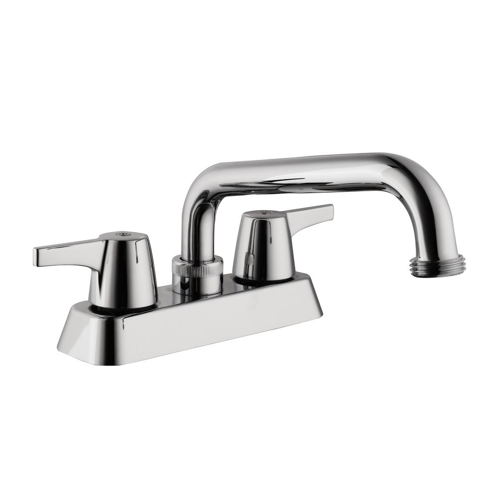 Glacier Bay Aragon 4 in. Centerset 2-Handle Laundry Faucet in Chrome (Grey)