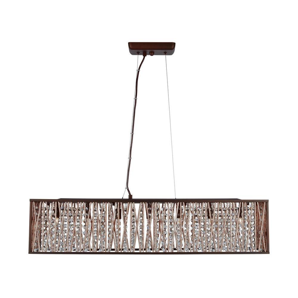 Home Decorators Collection 7-Light Espresso Chrome Rectangular Pendant