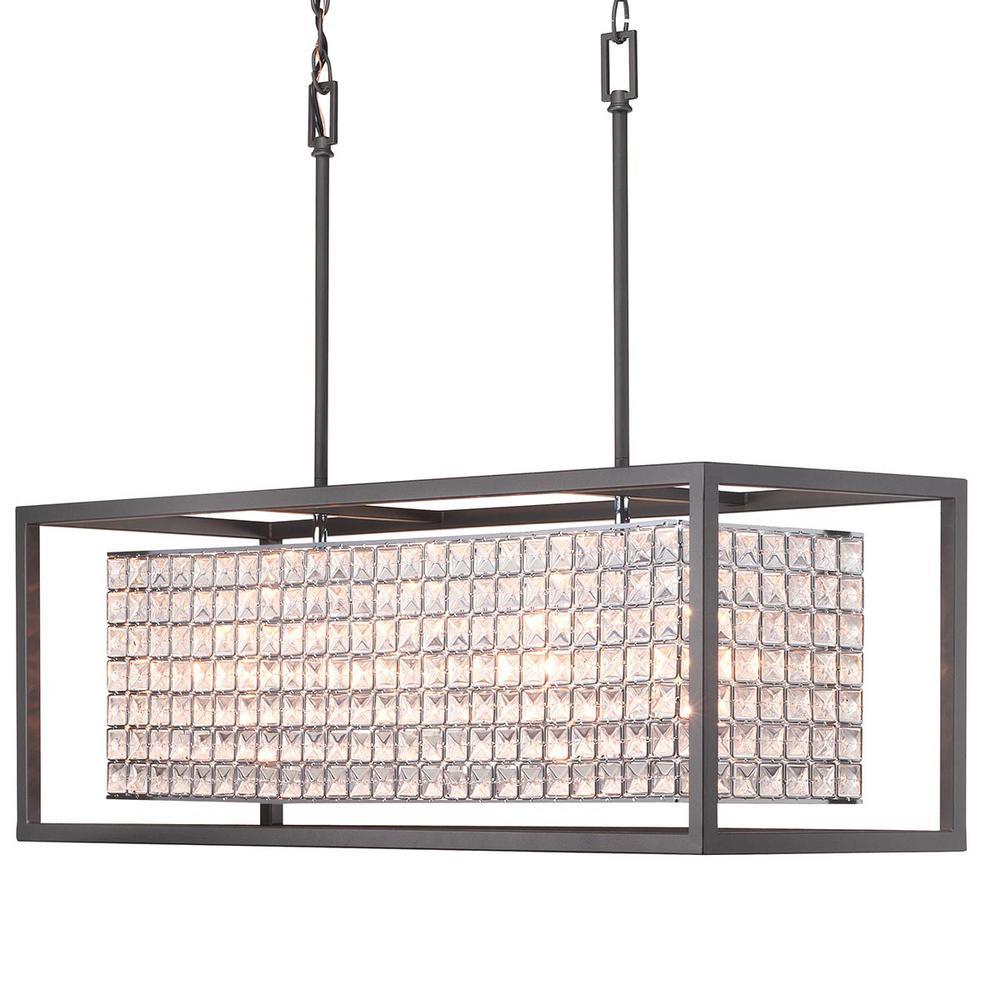 Home Decorators Collection Shimmer Collection 4-Light Square Graphite Pendant