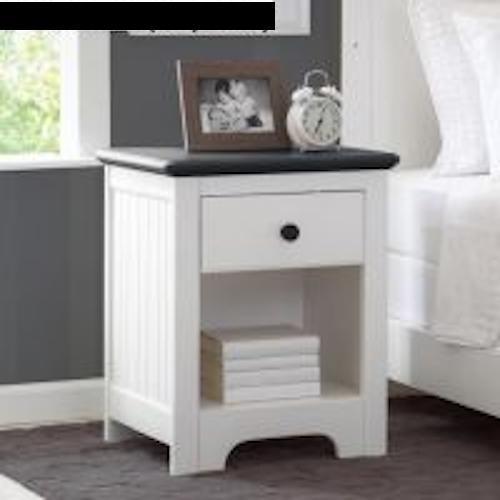 Delta Providence Nightstand - White And Textured Black