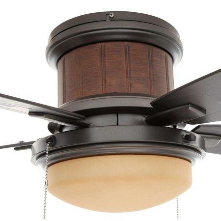 BROKEN Hampton Bay Roanoke 48 in. LED Indoor/Outdoor Natural Iron MAKES NOISE