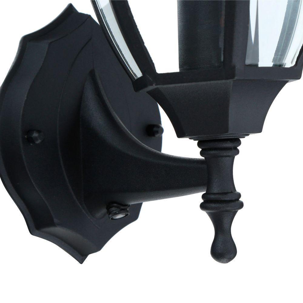 Hampton Bay Black Outdoor Wall Lantern (2-Pack) Resistant Classic Look