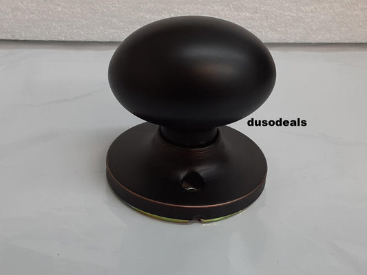 Dark Oil Rubbed Bronze Door Oval Egg Style Knob Entry/Privacy / Passage/Dummy