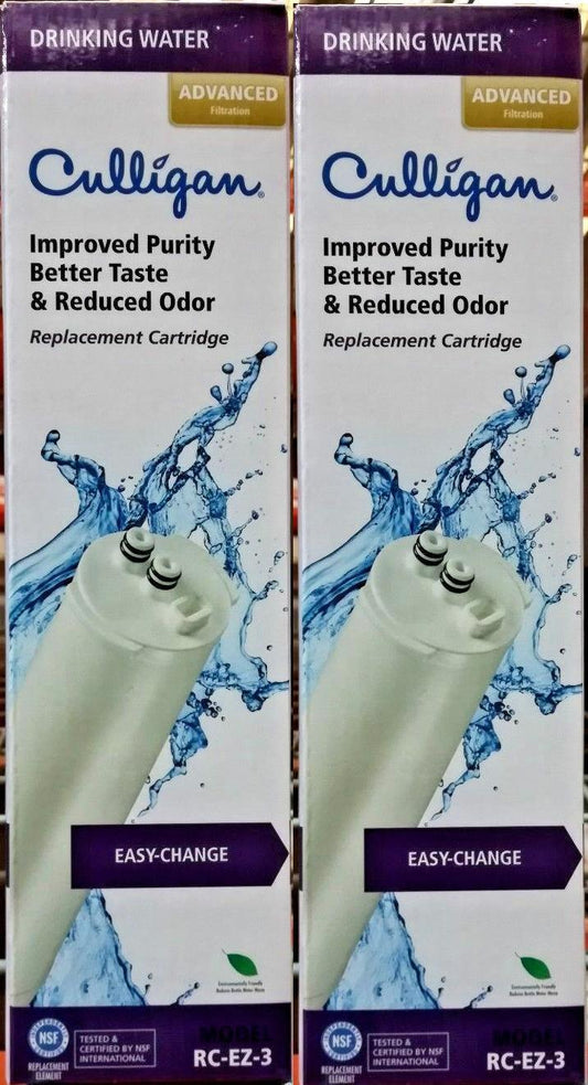 LOT OF 2 Culligan RC 3 EZ-Change Premium Water Filtration Replacement Cartridge,