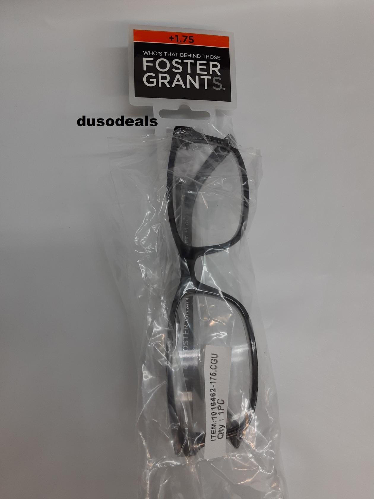 Foster Grants Unisex reading glasses; Boston; +1.75, Black