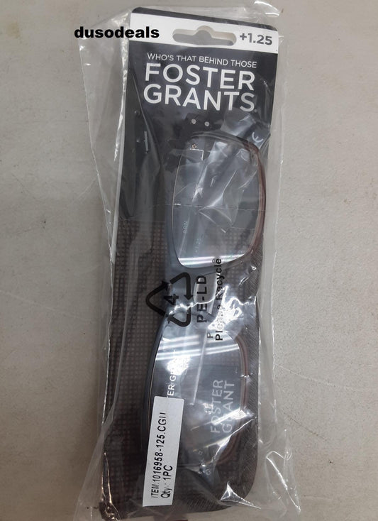 Foster Grant Reading Glasses, Thomson; +1.25