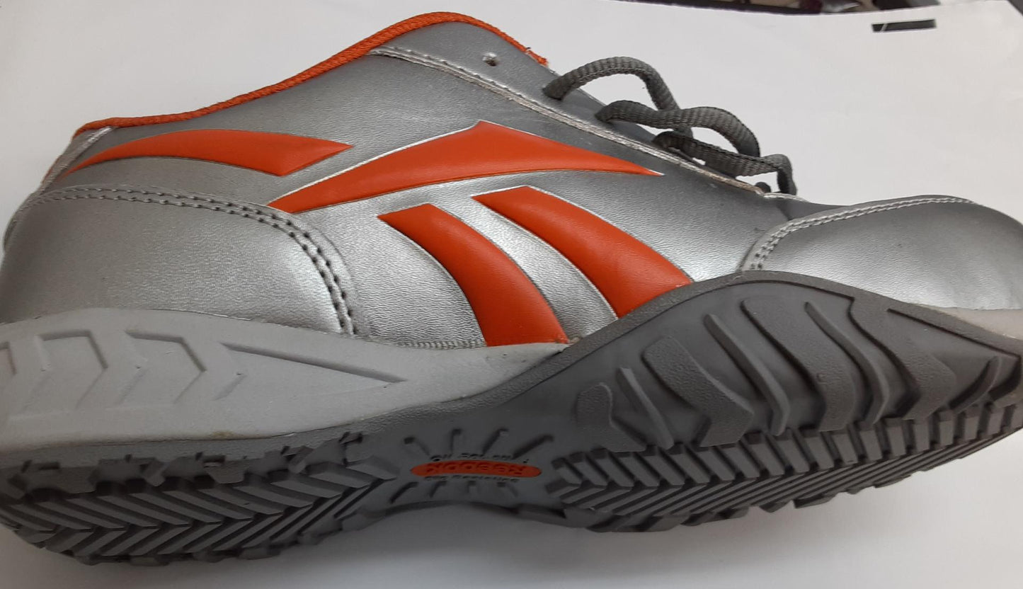 Reebok Womens Silver/Orange Leather Flash Sport Oxford  Comp Toe 6.5wide