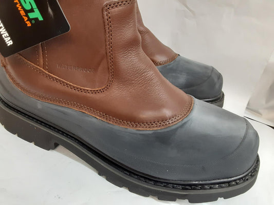 Defects* Hytest WPF Wellington Steel Toe, EH, Brown, K15761, Size 11 Wide, Mens