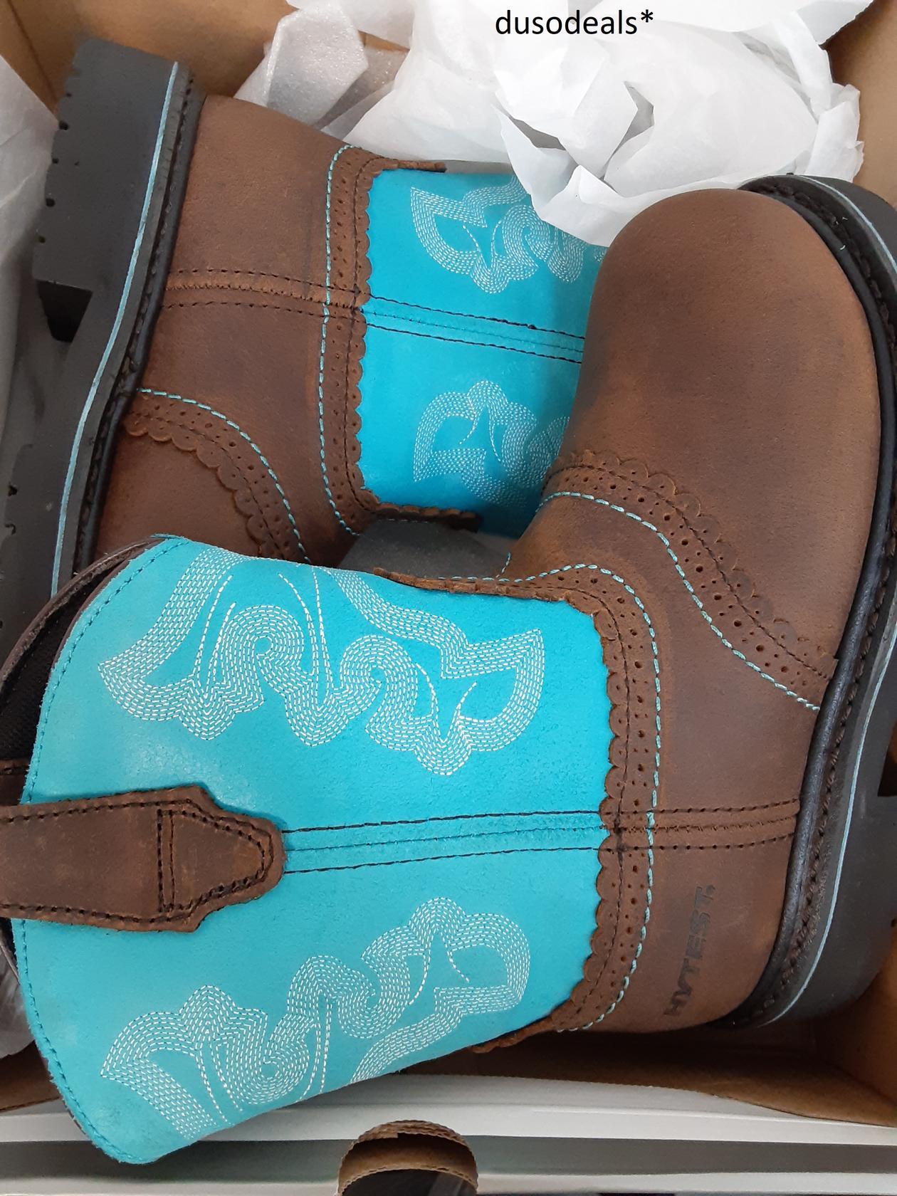 Hytest Western Well, K17074, Womens Size 6.5 Blue/Brown