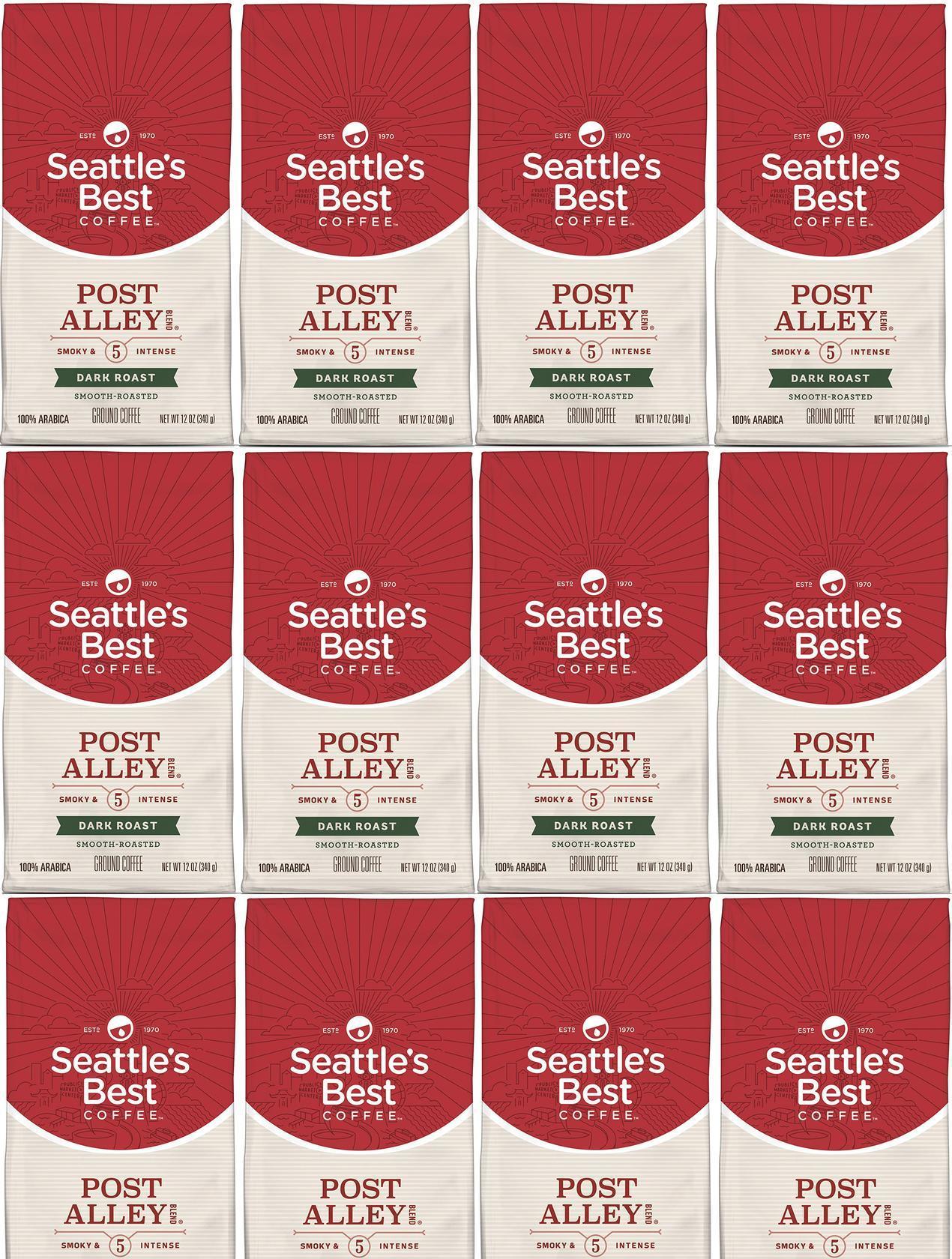 PACK OF 12 Seattle's Best Post Alley Dark Ground  12 oz Best Before October 2020