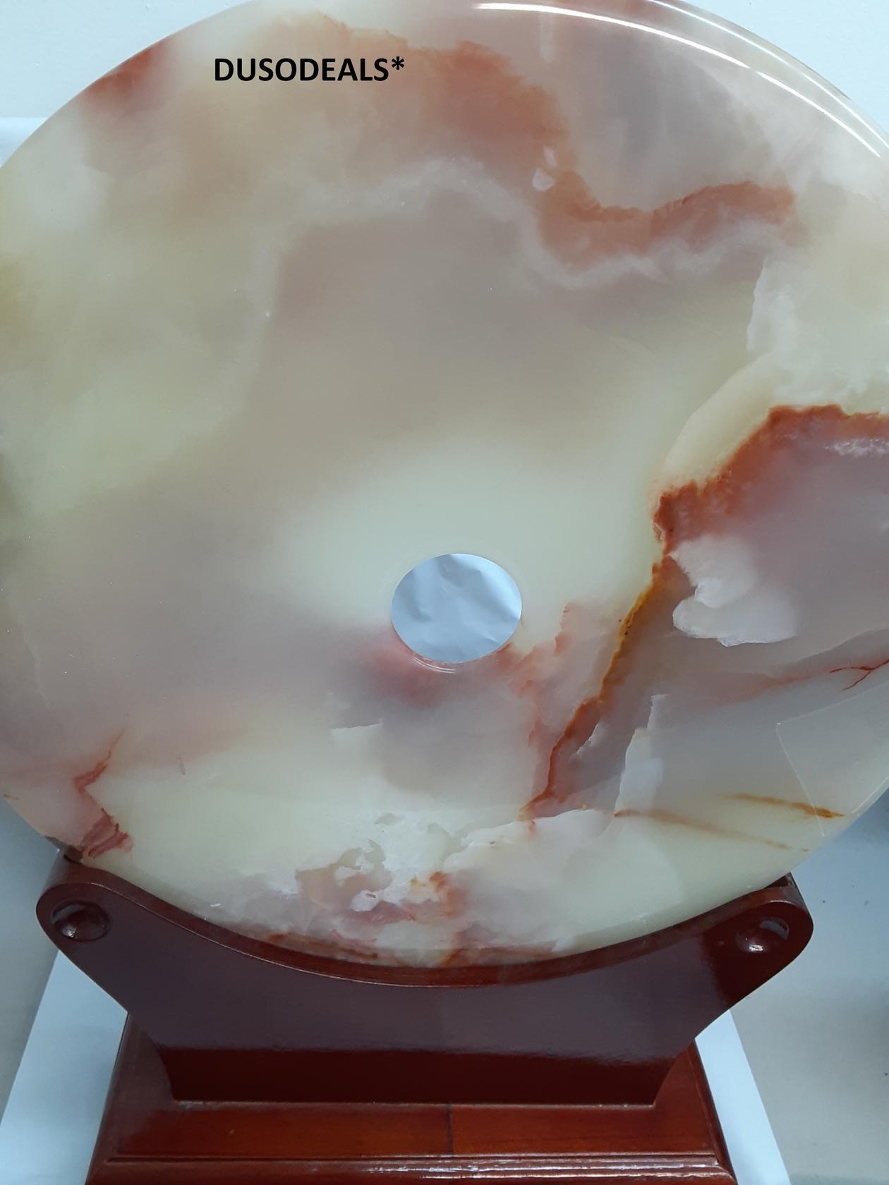 Decorative Onyx Marble Desk  Ornament With Bronze Wood Stand *BEST OFFER