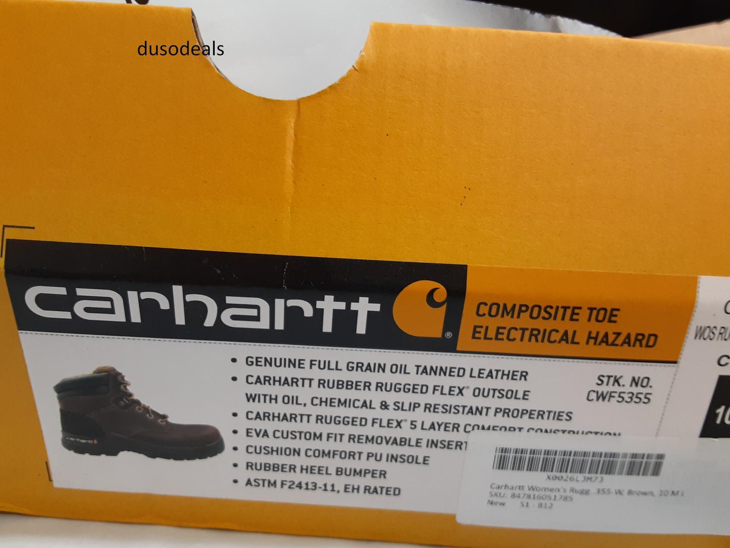 Carhartt WOS Flex 6", CWF5355 Brown, 10 Medium, womens -open box